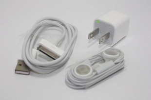 12V White Portable Electronics USB Car Charger 6 Adapters Cable Kit  for iPhone 4