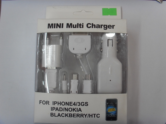 3 in 1 12V iPhone Portable Mini USB Genuine HTC Car Charger Adaptor Connector